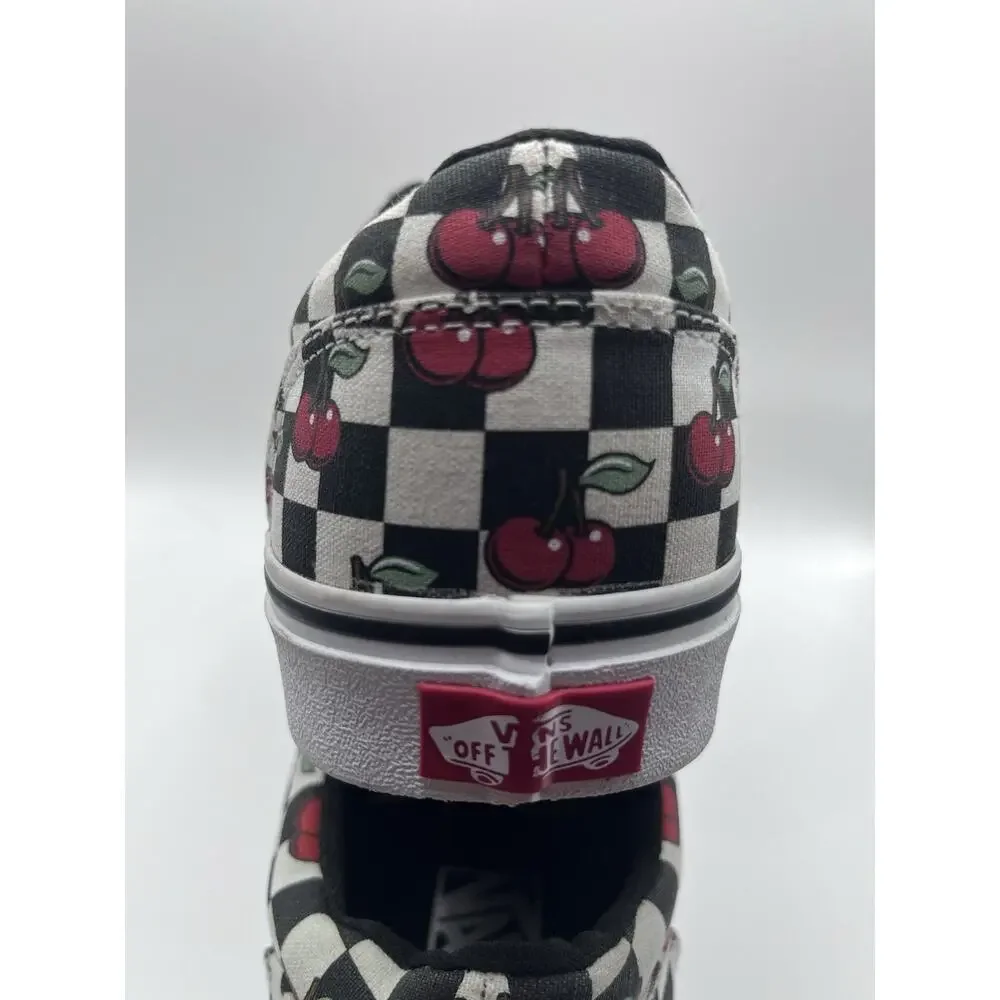 VANS Checkerboard Cherry Print Low Top Lace-Up Canvas Sneakers Women’s 9.5